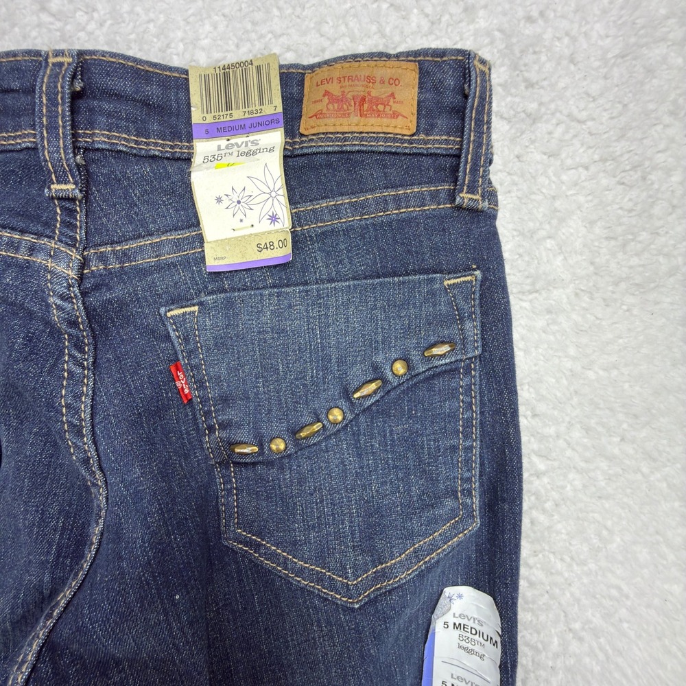 Levis 535 Legging Jeans Juniors 5 Medium Blue Denim Studded Pockets NWT 11445000